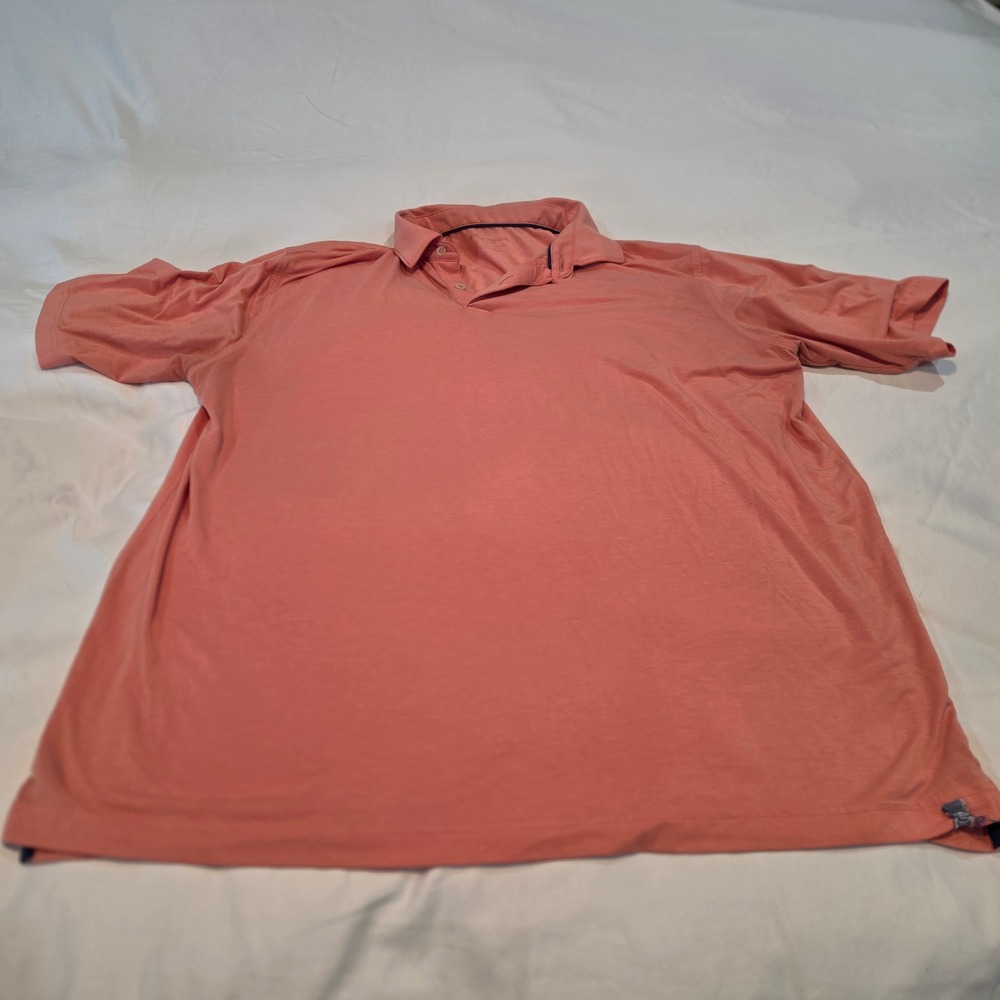 Peter Millar Polo Men XL Salmon Good Seaside MS21K60S Short Sleeve Stretch